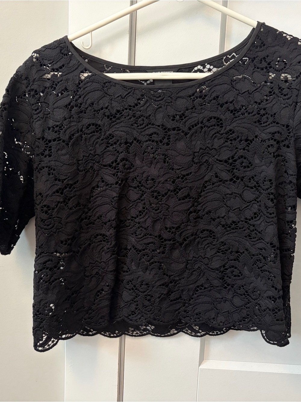 Club Monaco Black Lace Crop Top